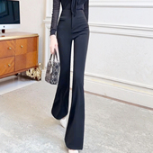 飞姐定制黑色喇叭裤 长裤 女秋新款 高品质显瘦OL弹力通勤休闲裤
