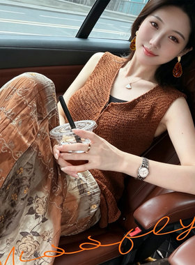 飞姐定制2026油画感碎花雪纺鱼尾半裙垂感高腰温柔气质显瘦中长裙