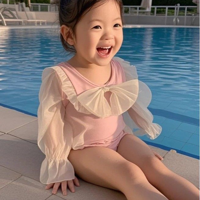 儿童泳衣女孩小童宝宝夏日沙滩度假长袖防晒速干女童洋气连体泳衣,童装/婴儿装/亲子装,泳衣裤,淘宝优惠券,粉丝福利购,淘宝优惠卷