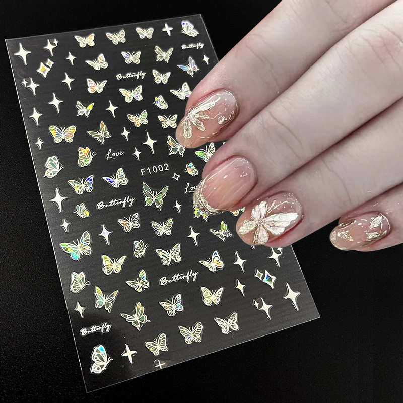 美甲贴纸全贴3d镭射烫金粉金黑金白金蝴蝶星星字母星座指甲贴纸,彩妆/香水/美妆工具,指甲装饰,淘宝优惠券,粉丝福利购,淘宝优惠卷