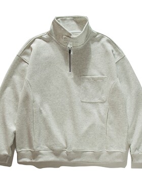 RUIIENRS x ORIGTEEN 2025 秋季新款拼接简约半拉链立领卫衣566