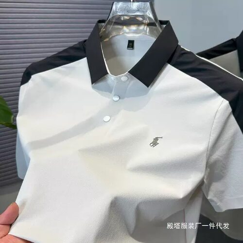 跨境LF拉夫小马标刺绣翻领短袖Polo衫男宽松上衣t恤商务休闲