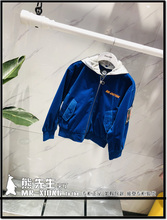 kids童装 19秋装 男童夹克外套KY121332E宝蓝绒面刺绣 专柜正品 gxg