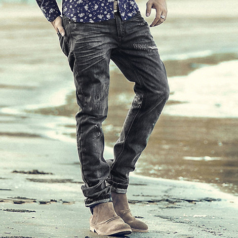 Jeans pour adolescent pieds Slim pour Quatre saisons - Ref 1483344 Image 5