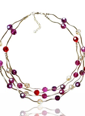 流星项链奥地利水晶女晚礼服璀璨