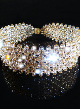 温柔风水晶项圈脖子遮疤痕锁骨链