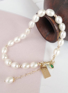 美国包金强光质感方牌天然珍珠