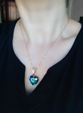 首饰奥地利水晶s925圆环链吊坠