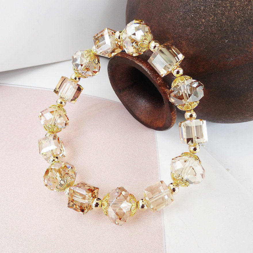 奥地利水晶手链茶晶手镯奢华璀璨明星款首饰品转运14k包金礼物韩