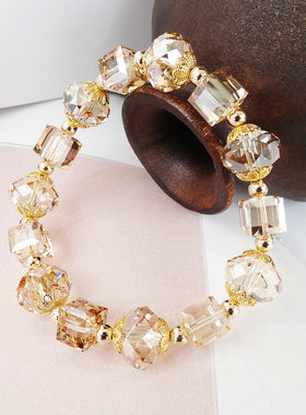 璀璨明星款首饰品包金水晶手链