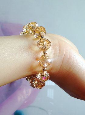 转运珠包金结婚礼物水晶手链