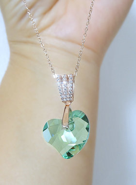 思念水晶颈链韩版时尚风心形吊坠