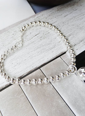 S925银串珠银饰银珠子手串复古民族风转运珠手链手镯闺蜜女生礼物