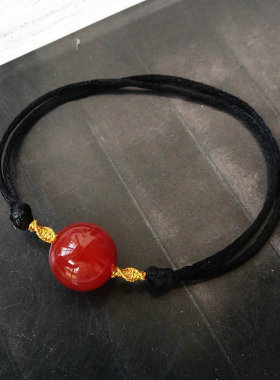 纯天然红玛瑙相思豆红豆转运珠手链项链女情侣手串闺蜜送女友礼物