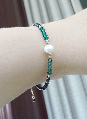 波西米亚风珍珠手镯情人节礼物