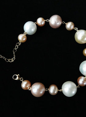 纯天然珍珠手链女异性不规则复古