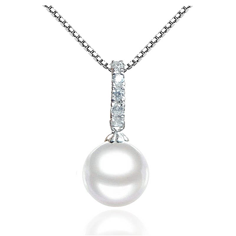 贝壳珠吊坠贝母珍珠项链项坠s925银贝珠锁骨链情人节礼物生日