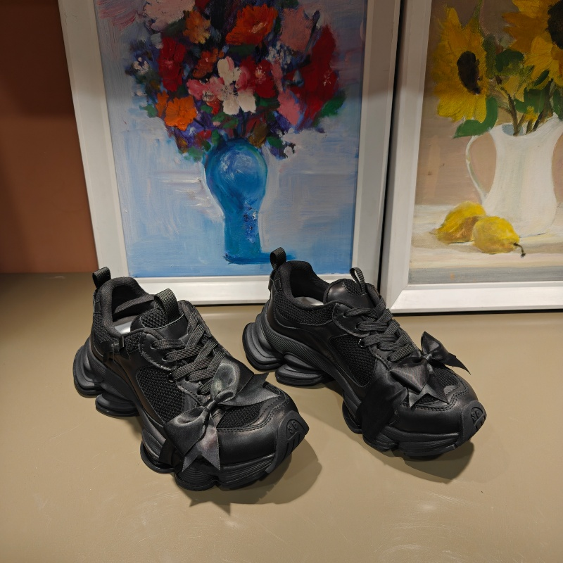 卡斯丹2025秋欧货新款牛皮厚底老爹鞋女圆头系带增高百搭休闲女鞋