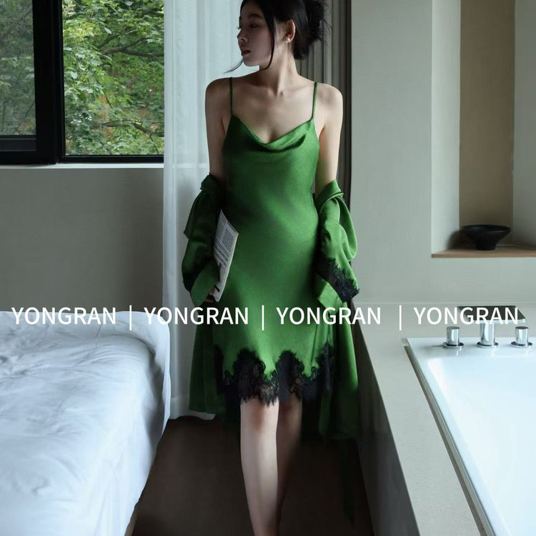 2025超火高级睡衣性感两件套睡裙雍然小吊带裙睡袍南韩冰丝仿真丝