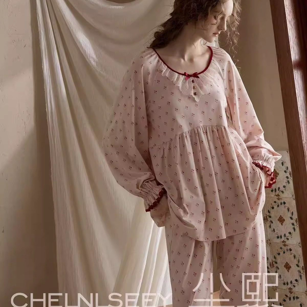 宝丽棉尘熙专柜正品2025春秋睡衣/家居服套装