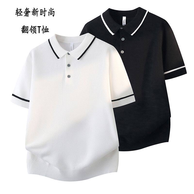 2026新款夏季轻熟风时尚针织男POLO衫小香风短袖上衣修身休闲翻领