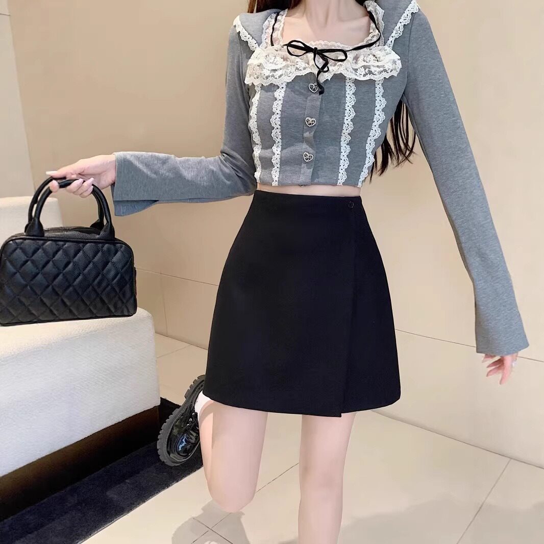 大码西装半身裙女春夏高腰气质时尚短裙子百搭显瘦防走光a字裙韩