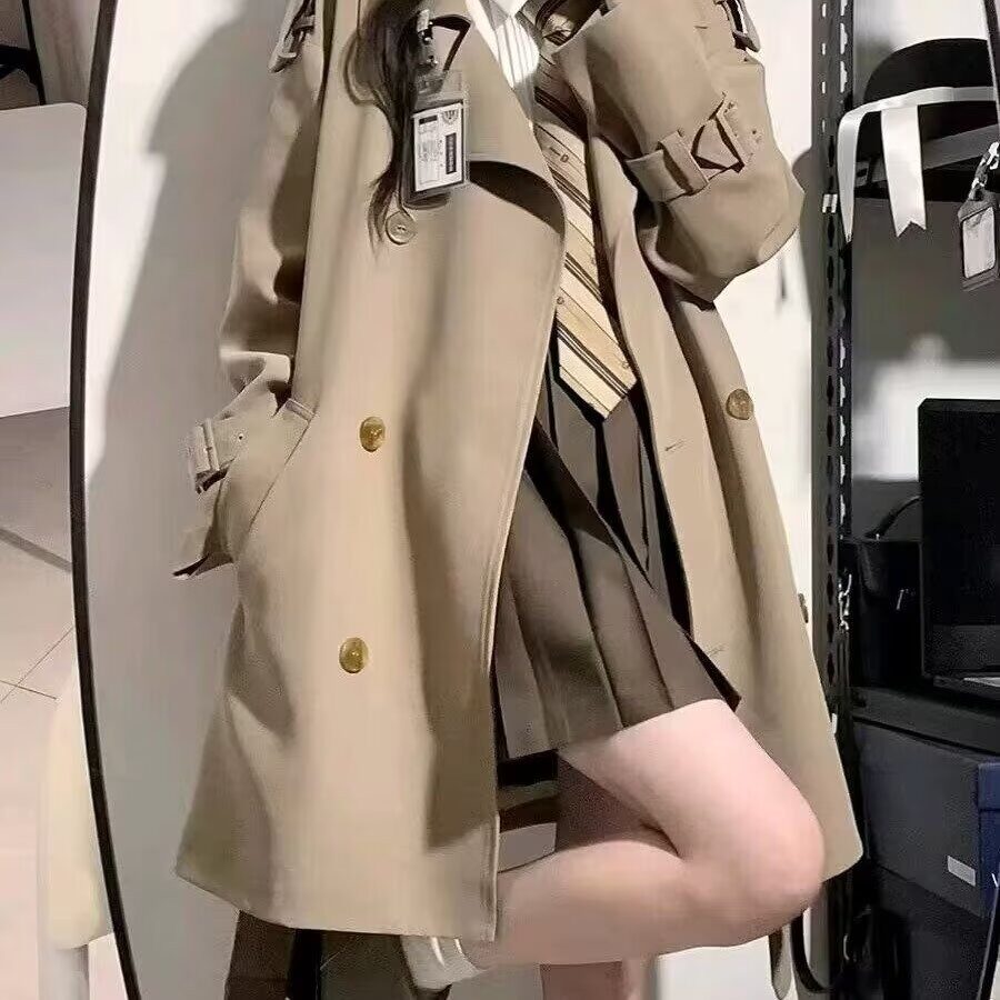 小个子风衣女宽松秋新款韩高级感英伦风中长短款加厚大衣外套大码