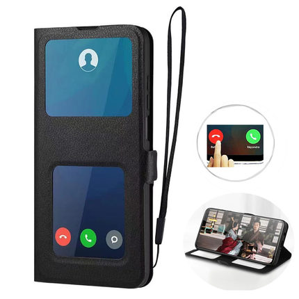 适用redmi红米k60透视手机壳note9全包k70k50k40翻盖note12turbo note13 note11 note10 note7 6pro折叠5plus