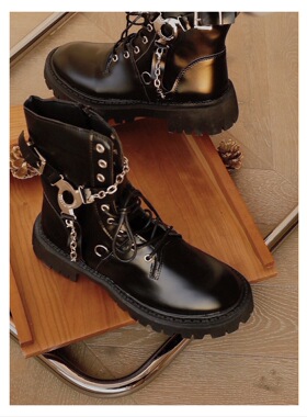 9折上新 ANN and SAM铐住你的心暗黑机车靴马丁靴2025秋冬新品