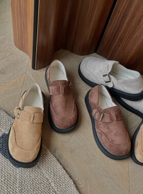 ANN and SAM 2025年新款秋冬女鞋子平底鞋低帮一脚蹬懒人拖鞋外穿