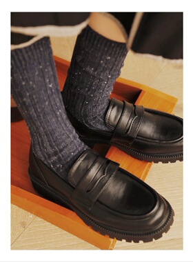 折扣上新收藏加购ANNandSAM做旧复古五金复古做旧感乐福鞋春夏新