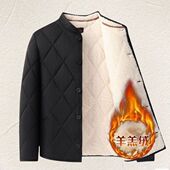中老年保暖棉衣棉袄加绒加厚男士 爸爸爷爷冬季 棉服外套羊羔绒百搭