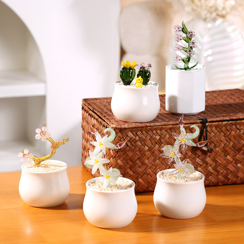 淄博博山琉璃小盆栽家居装饰摆件办公室桌面可爱摆件可爱生日礼物,家居饰品,装饰摆件,淘宝优惠券,粉丝福利购,淘宝优惠卷