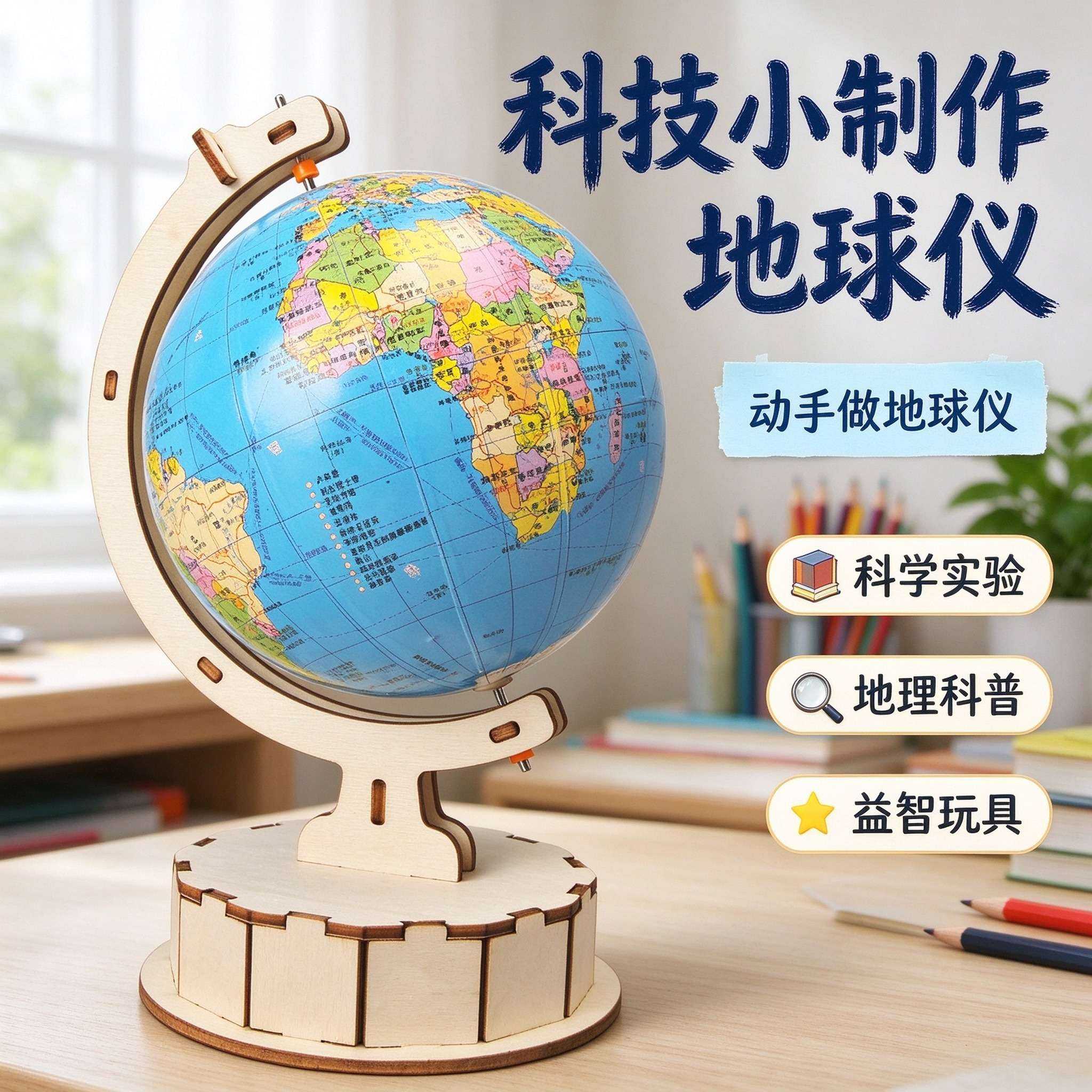手工自制地球仪DIY材料包玩具