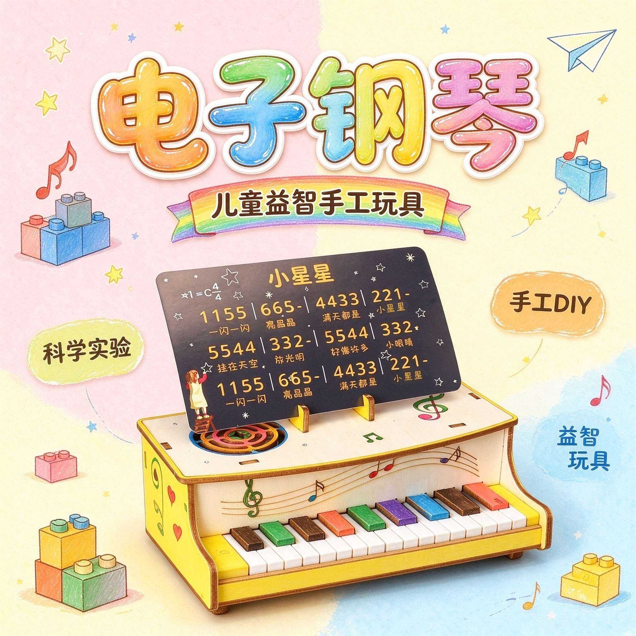 科技小制作DIY电子钢琴儿童玩具