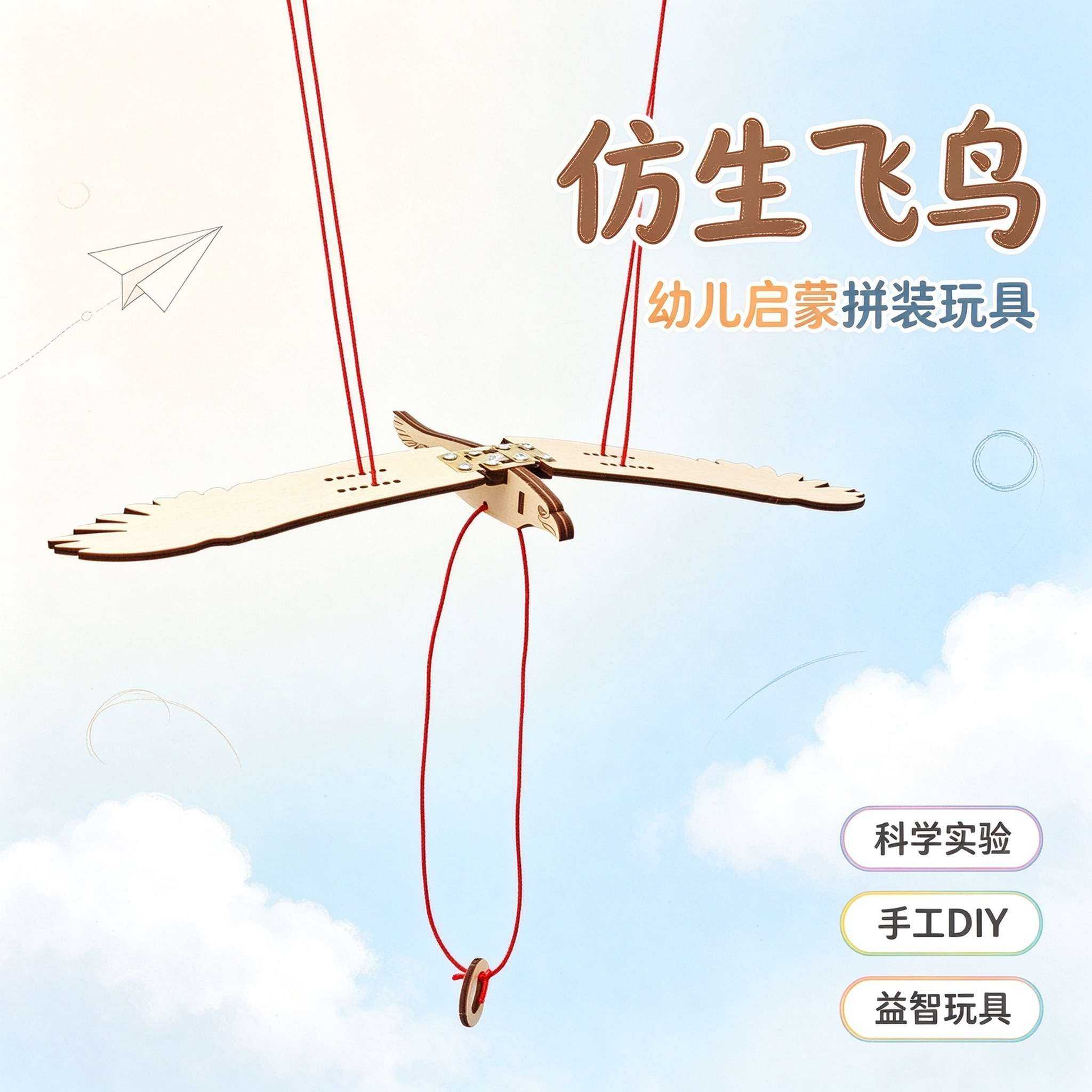 儿童科学实验仿生飞鸟DIY玩具
