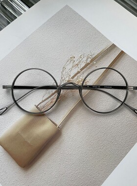 KMN99纯钛眼镜架男女全圆框宽边配高高度近视镜片
