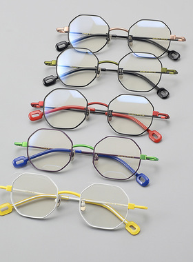 彩色爆款 Valentin 男大号Anne et同款超轻纯钛近视眼镜框AEV-002