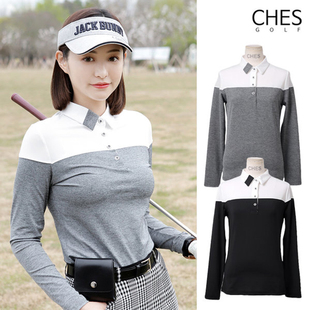 韩国直邮CHES高尔夫长袖 名汐RA792 t恤女士GOLF休闲运动上衣女春季