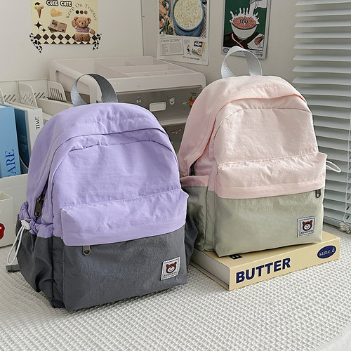 双肩包女休闲百搭轻便尼龙小背包