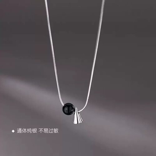 REDOs925银黑玛瑙项链2026新款小众设计锁骨链轻奢送女友装饰链