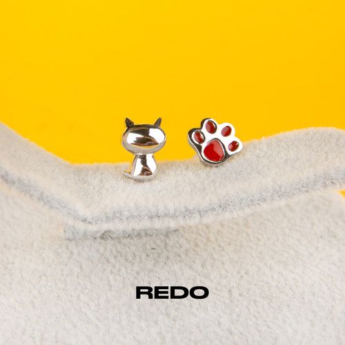 REDO可爱猫爪耳钉小众设计感