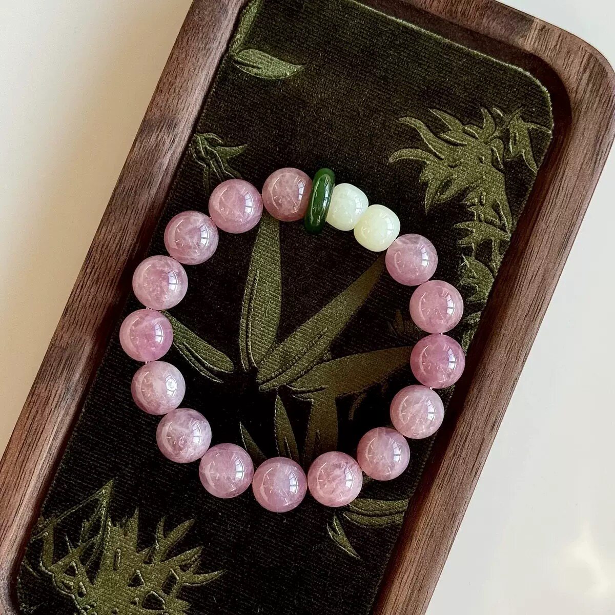 REDO天然老矿紫马粉水晶和田玉手串新国潮中式女时尚串珠手链饰品