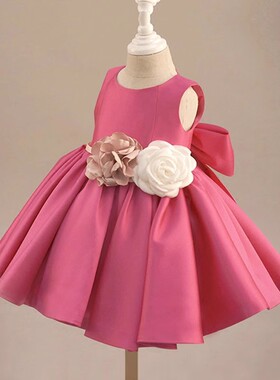 小花童礼服女婚礼公主裙女童一周岁宝宝儿童合唱朗诵比赛晚礼服