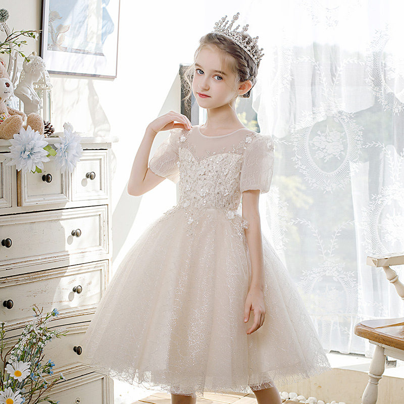 儿童晚礼服公主裙花童婚礼小女孩主持人钢琴演出服女童高端婚纱裙