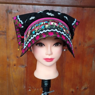 M05少数民族帽子云南贵州布依族壮族帽子土家族表演头饰少数