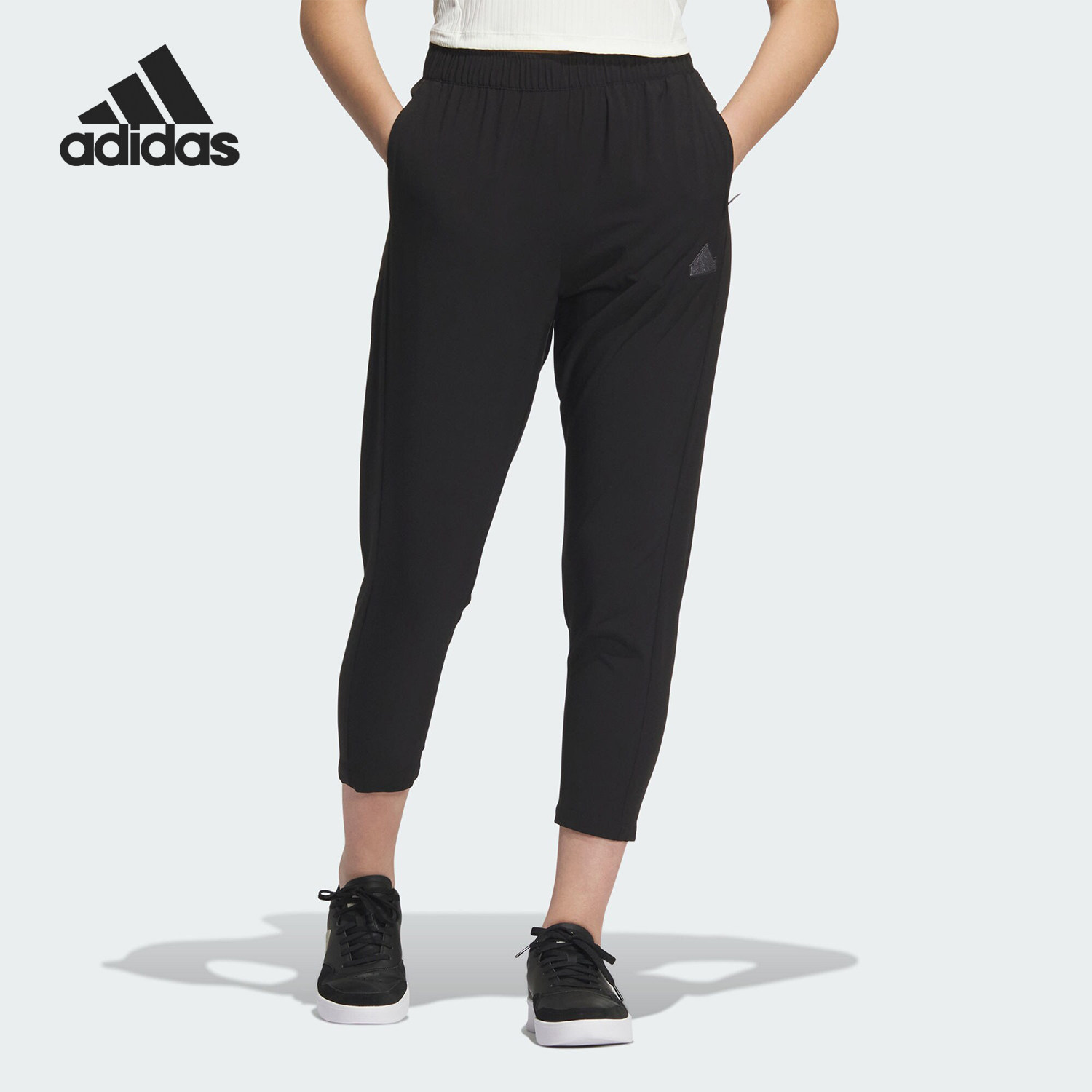 官方正品Adidas/阿迪达斯新款女士凉感透气运动休闲九分裤JJ1133 - 实物图