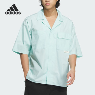 官方正品Adidas/阿迪达斯GFX SHIRTS MBTI男士宽松短袖衬衫JN4512