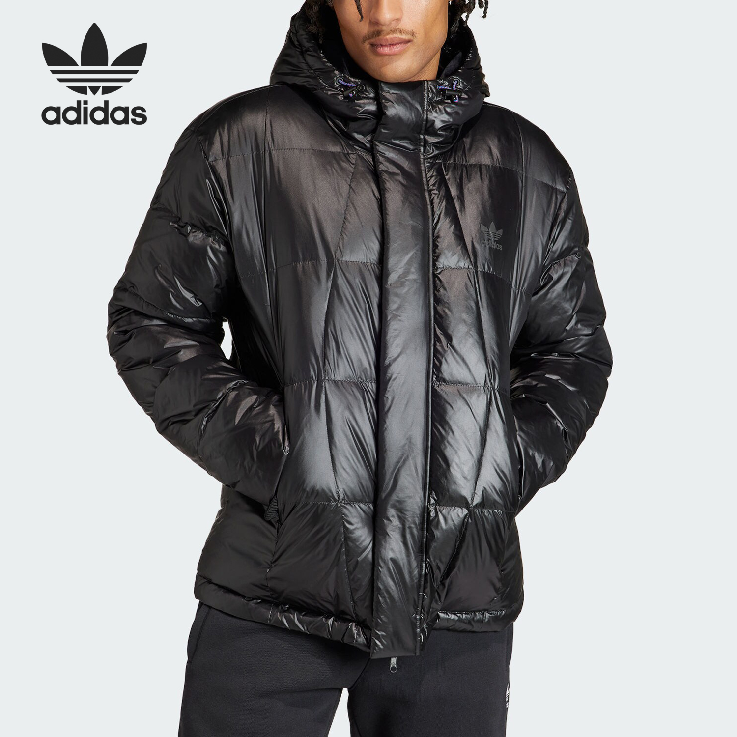 Adidas阿迪达斯官方正品三叶草男子冬季保暖防风运动羽绒服IR7131