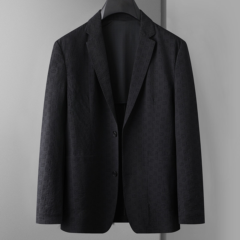 春秋薄款大码西服外套男加肥加大宽松休闲便服单西潮胖平驳领西装